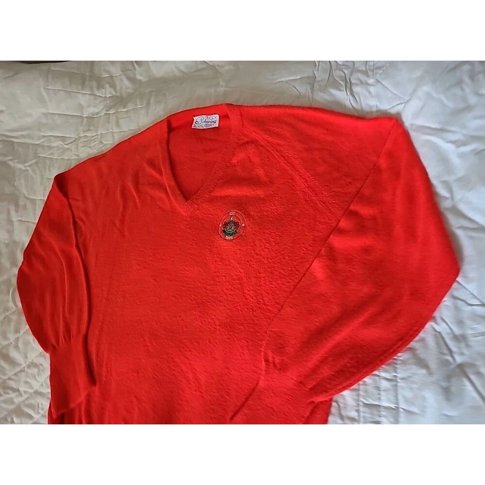 Vintage 70s Annadale Club Pickering By The Kimberton L Sweater Red Golf Knit